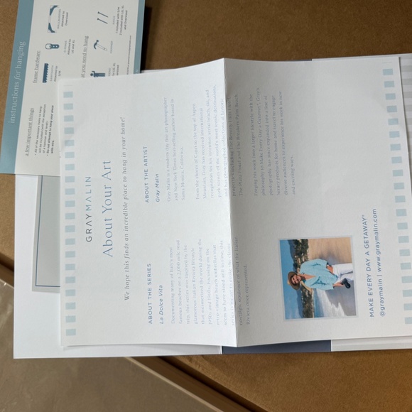 Gray Malin Framed Print - Two Chairs, La Fontelina - Brand New - Picture 6 of 6